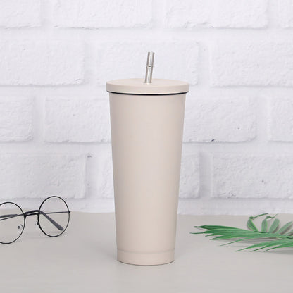 Creative coffee and water Cup with Stainless Steel Straw Cup Insulation Cup