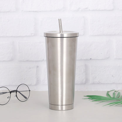 Creative coffee and water Cup with Stainless Steel Straw Cup Insulation Cup