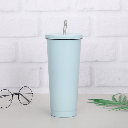Creative coffee and water Cup with Stainless Steel Straw Cup Insulation Cup