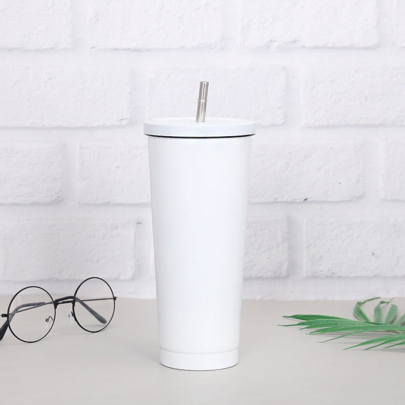 Creative coffee and water Cup with Stainless Steel Straw Cup Insulation Cup