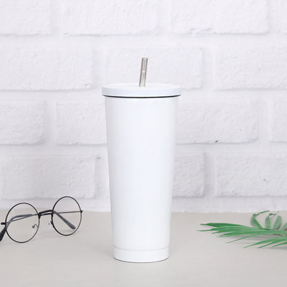 Creative coffee and water Cup with Stainless Steel Straw Cup Insulation Cup