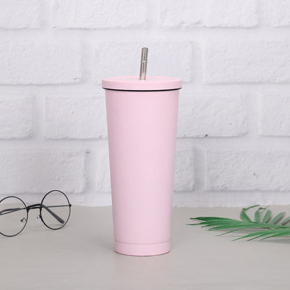 Creative coffee and water Cup with Stainless Steel Straw Cup Insulation Cup